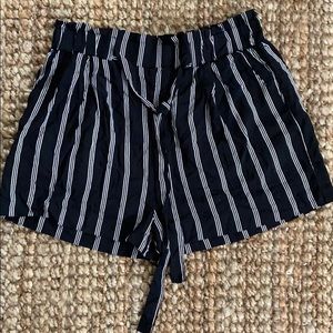 Black and White striped shorts